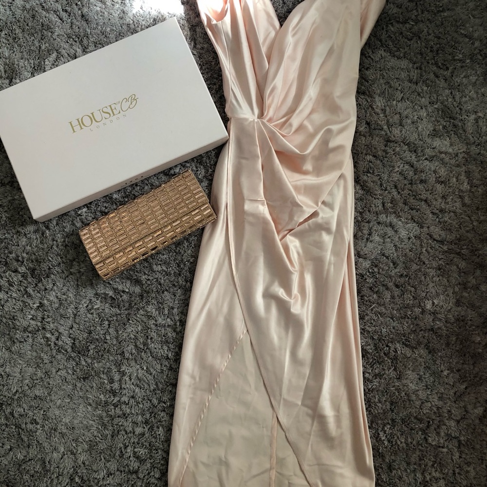 House of cb blush champagne dress